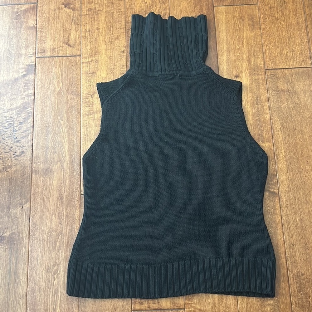 JLO by Jennifer Lopez Black Turtle Neck Vest Size M - Picture 7 of 9